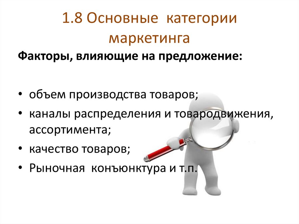 1.8 Основные категории маркетинга