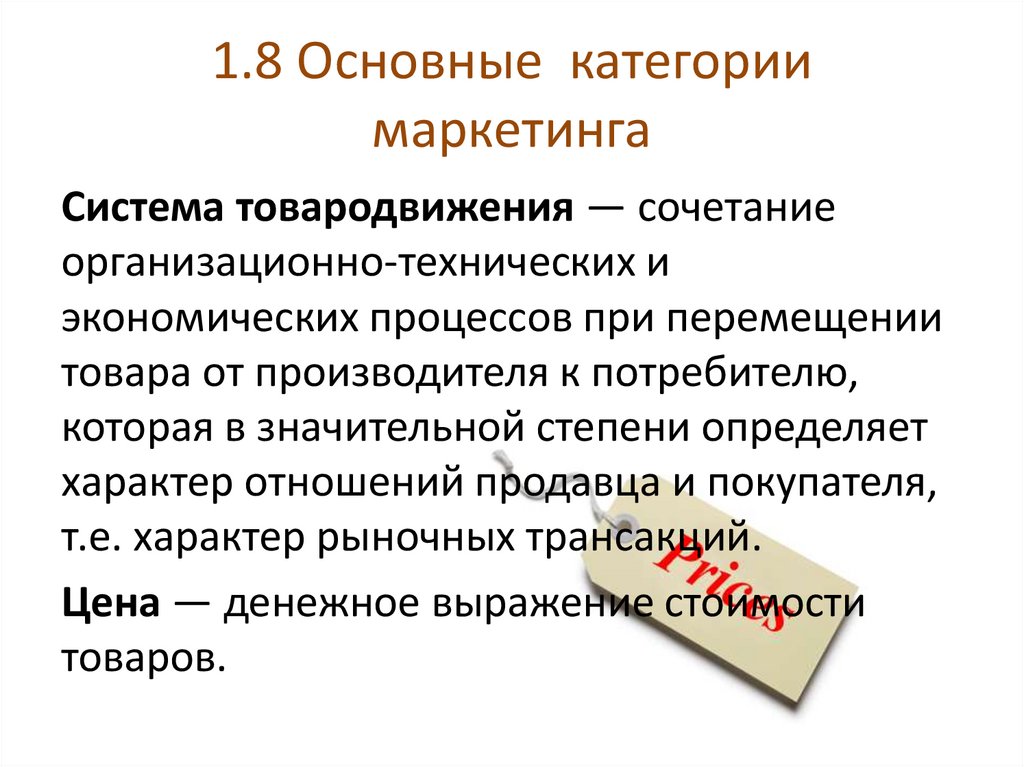 1.8 Основные категории маркетинга
