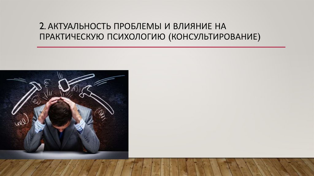 2. Актуальность проблемы и влияние на практическую психологию (консультирование)