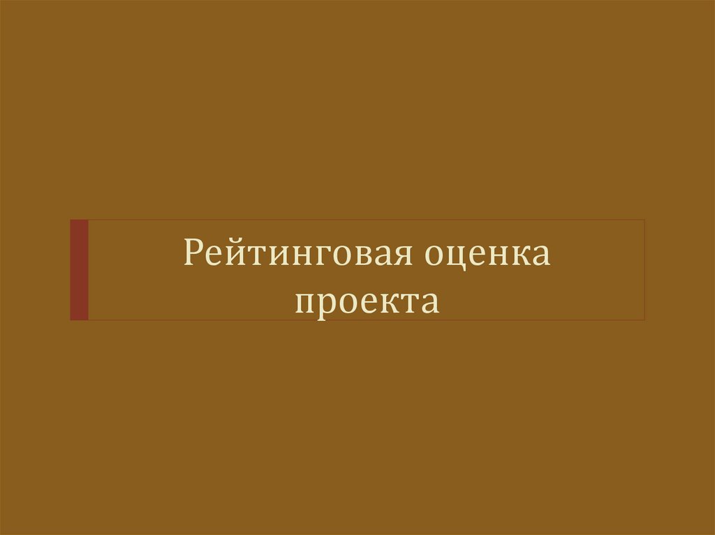 Рейтинговая оценка проекта