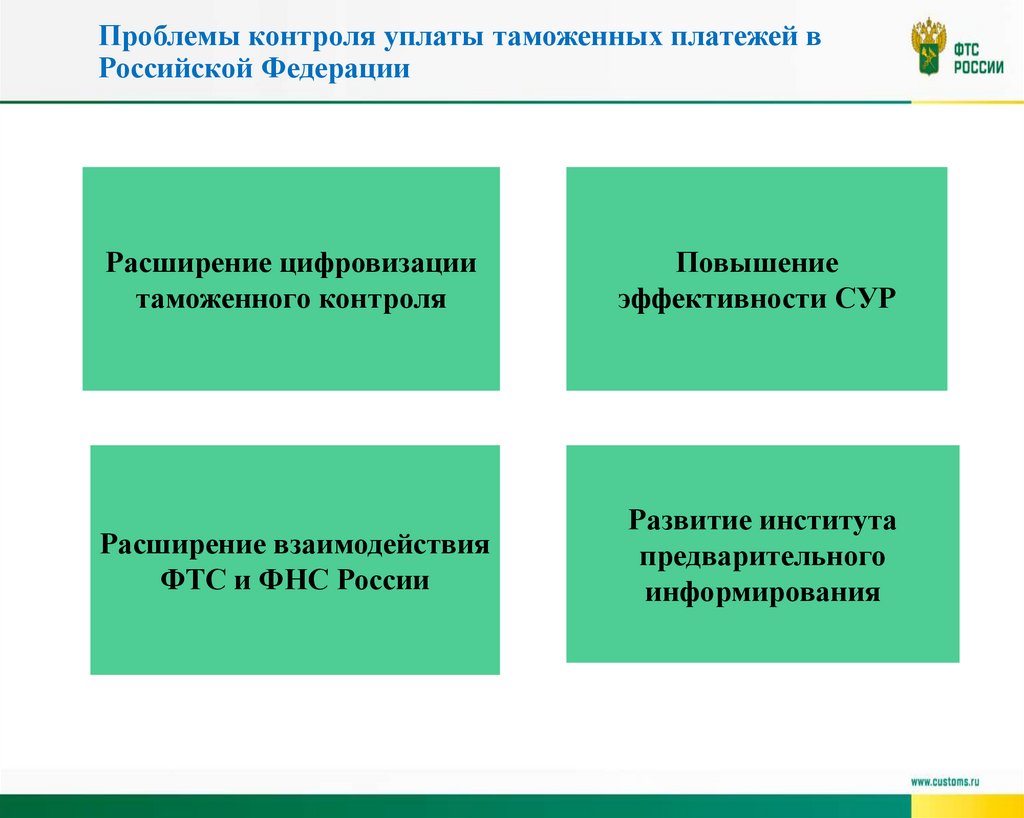 Проблемы контроля уплаты таможенных платежей в Российской Федерации