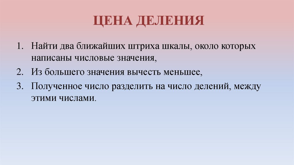 ЦЕНА ДЕЛЕНИЯ