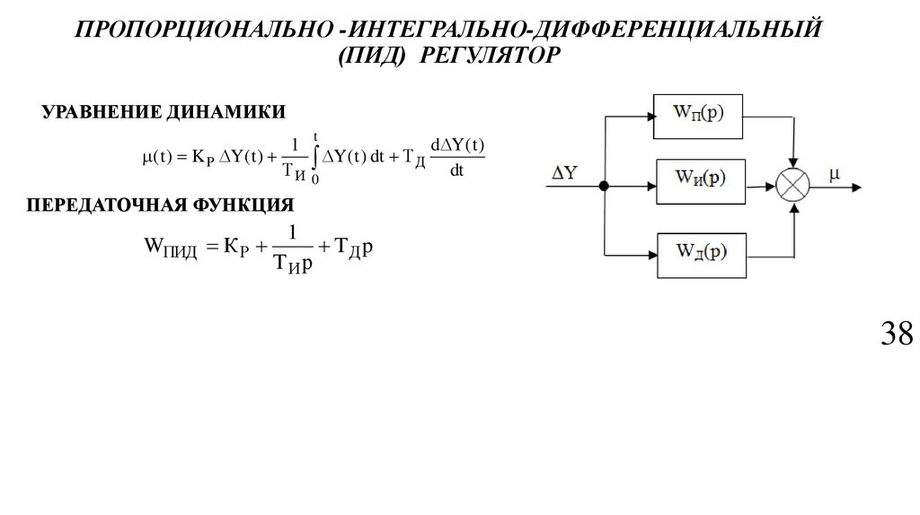 ПРОПОРЦИОНАЛЬНО -ИНТЕГРАЛЬНО-ДИФФЕРЕНЦИАЛЬНЫЙ (ПИД) РЕГУЛЯТОР