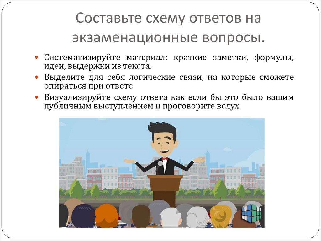 Составьте схему ответов на экзаменационные вопросы.