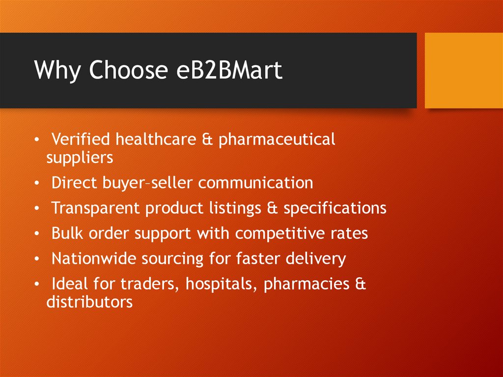 Why Choose eB2BMart
