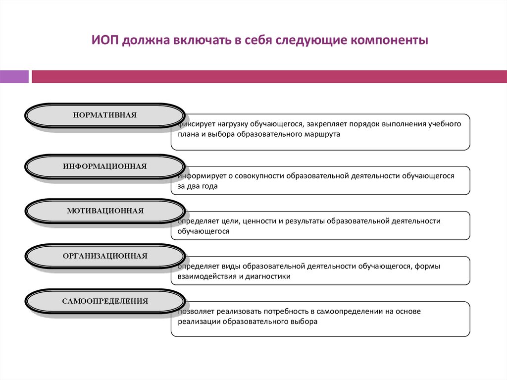 ИОП должна включать в себя следующие компоненты