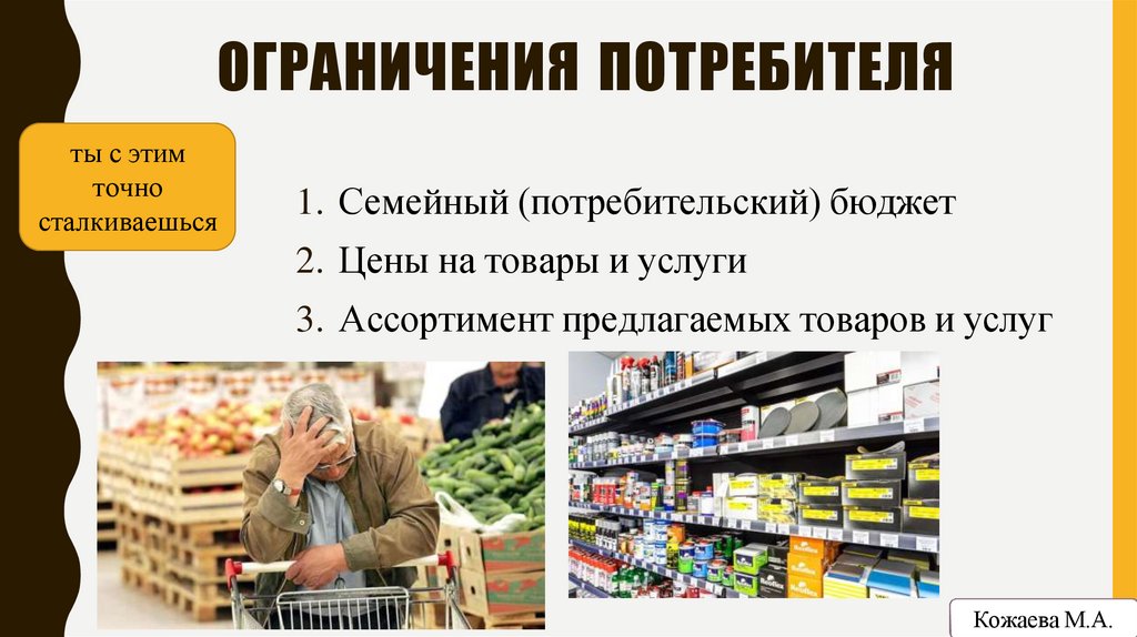 ОГРАНИЧЕНИЯ ПОТРЕБИТЕЛЯ