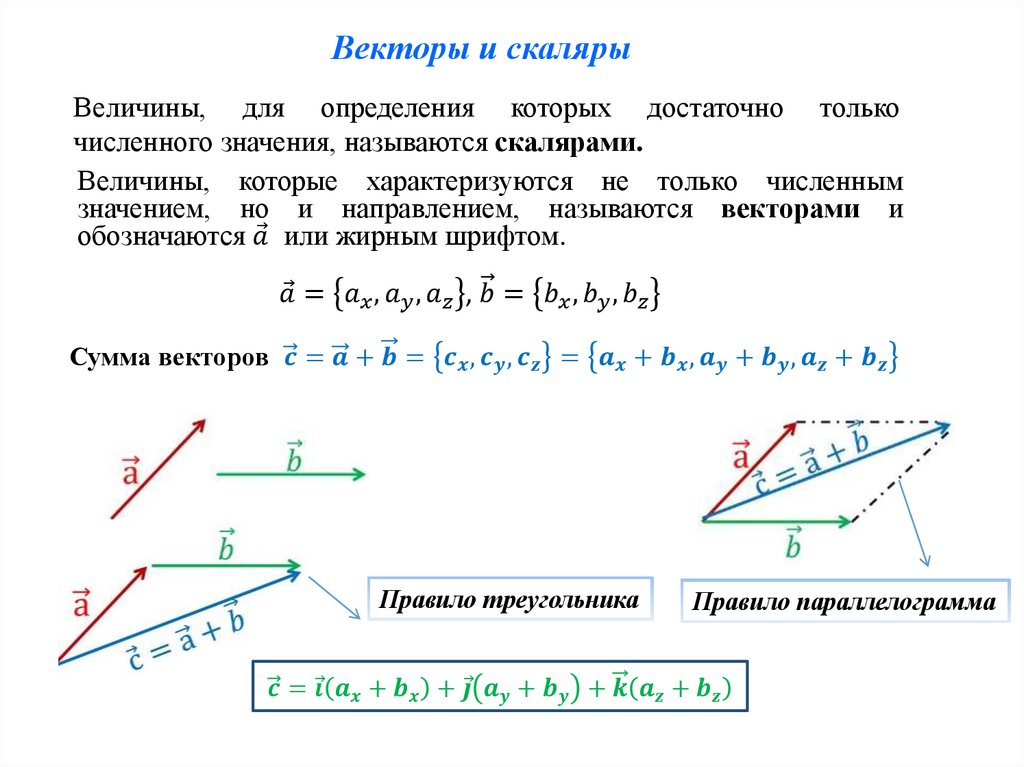 Векторы и скаляры