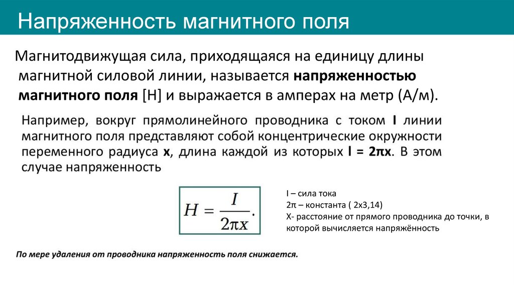 Напряженность магнитного поля