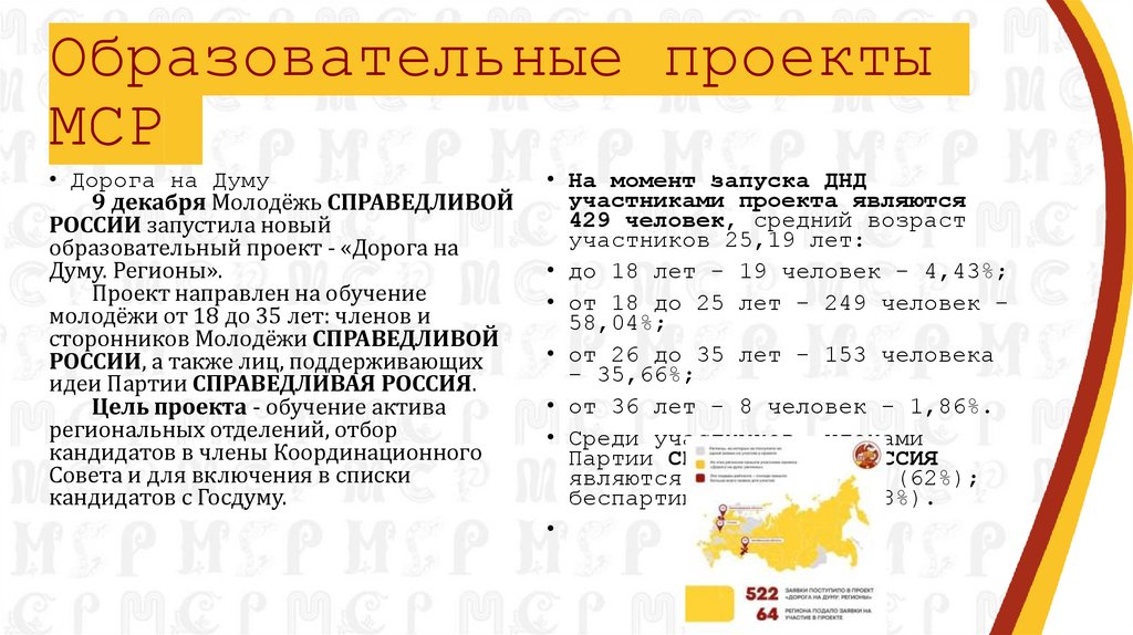 Образовательные проекты МСР
