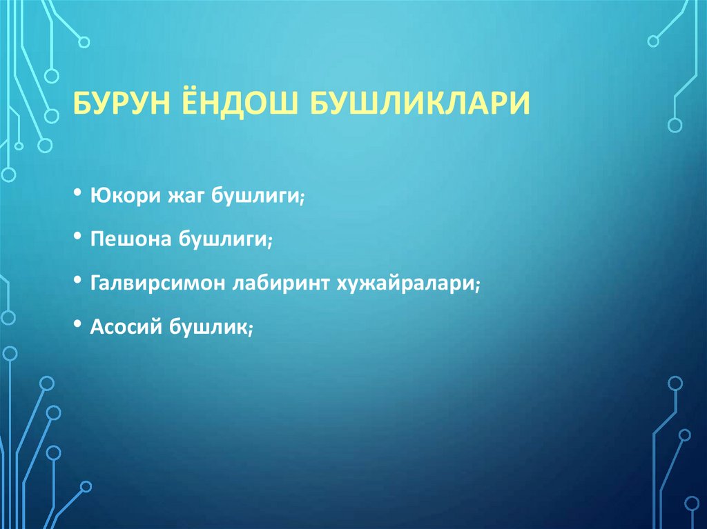 Бурун ёндош бушликлари