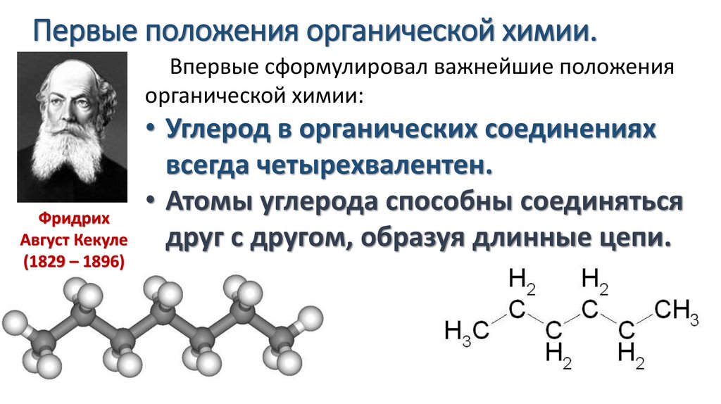 Первые положения органической химии.
