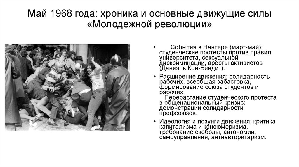 Май 1968 года: хроника и основные движущие силы «Молодежной революции»