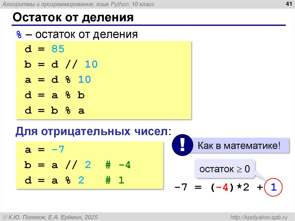 Остаток от деления