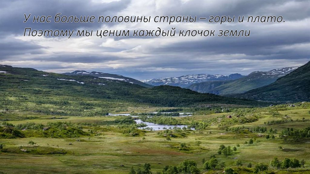 У нас больше половины страны – горы и плато. Поэтому мы ценим каждый клочок земли