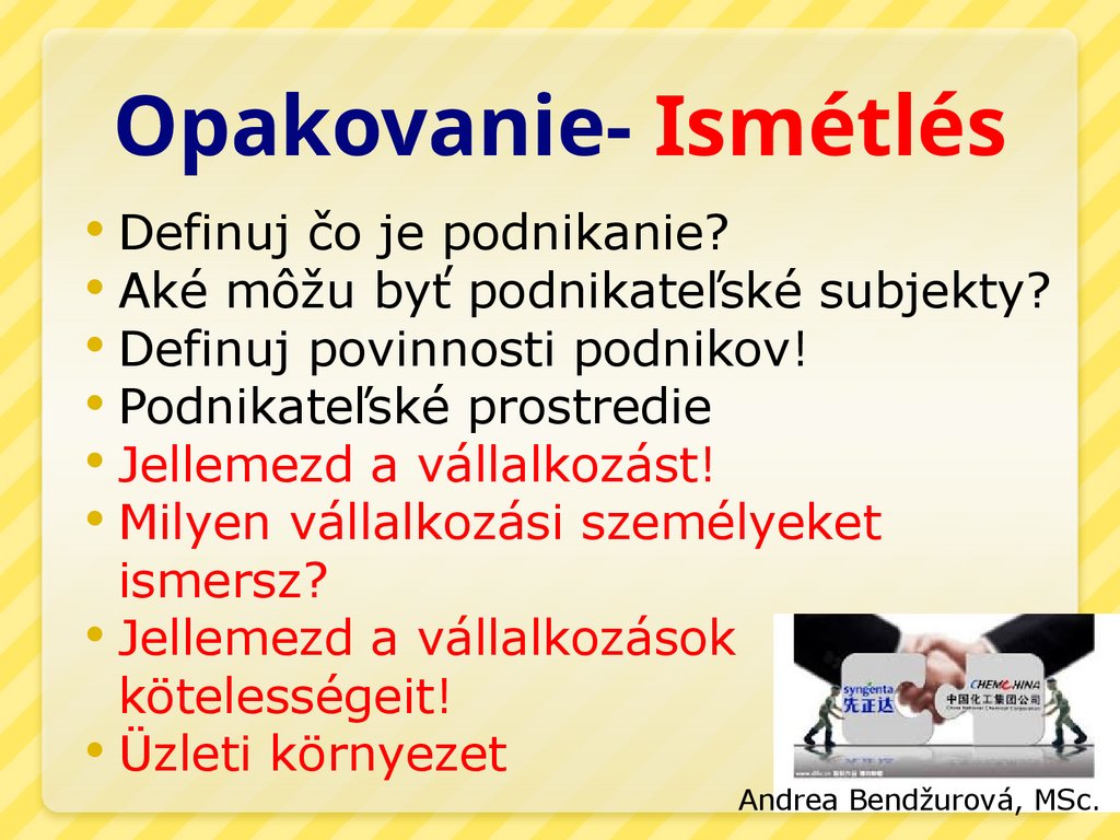 Opakovanie- Ismétlés