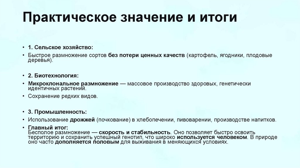 Практическое значение и итоги