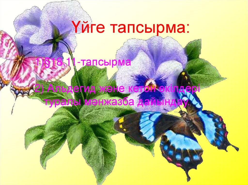 Үйге тапсырма: