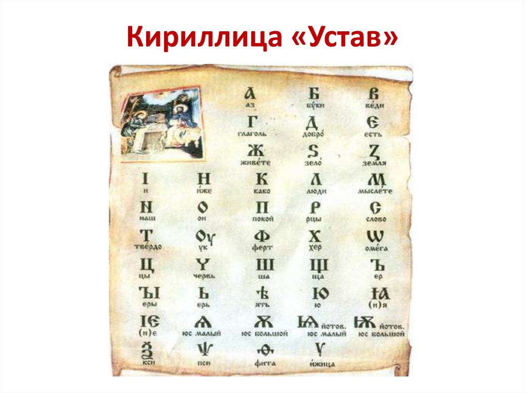 Кириллица «Устав»