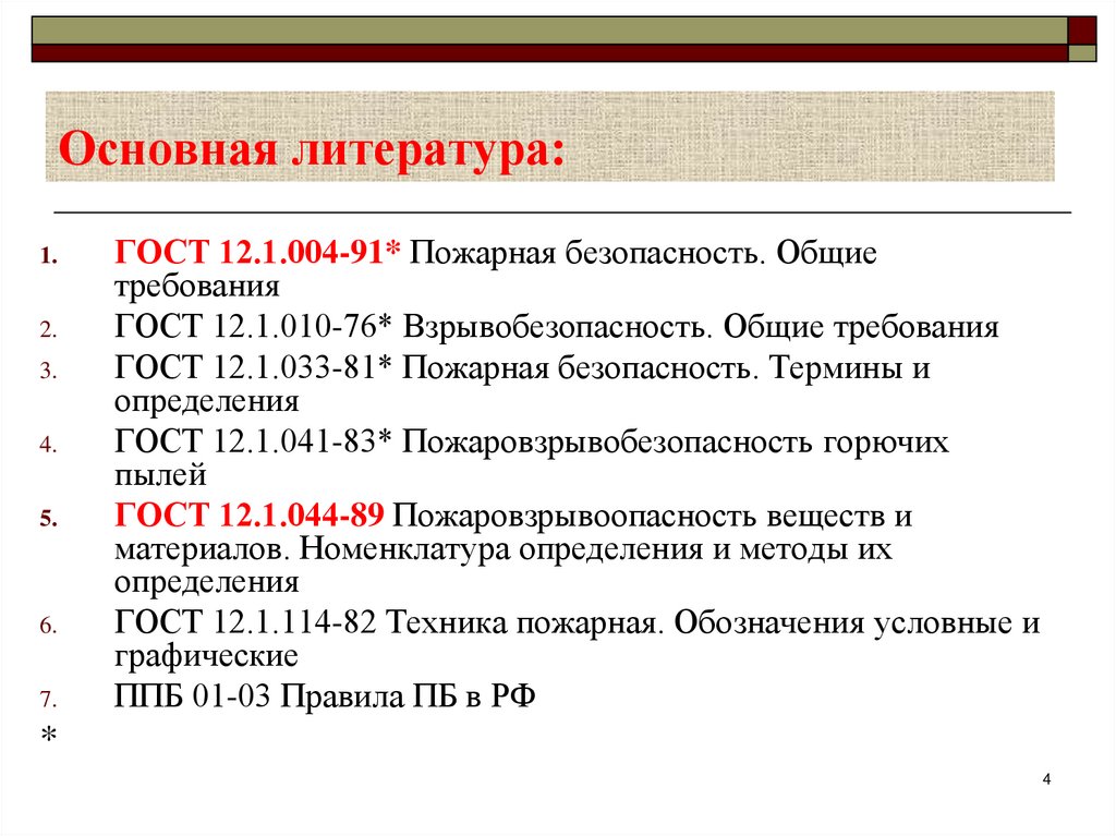 Основная литература: