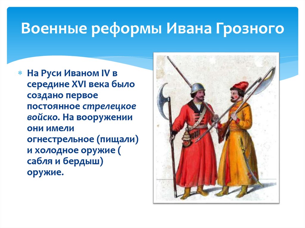 Военные реформы Ивана Грозного