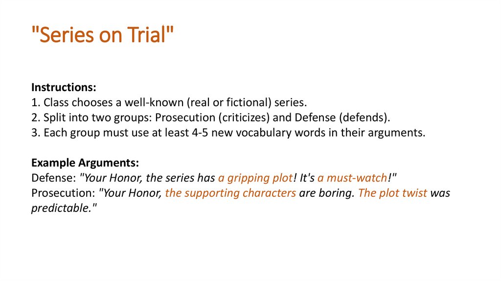 "Series on Trial"