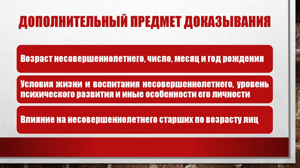 Дополнительный предмет доказывания