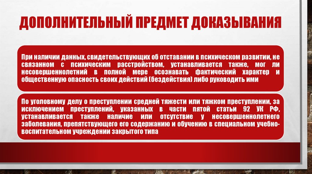 Дополнительный предмет доказывания