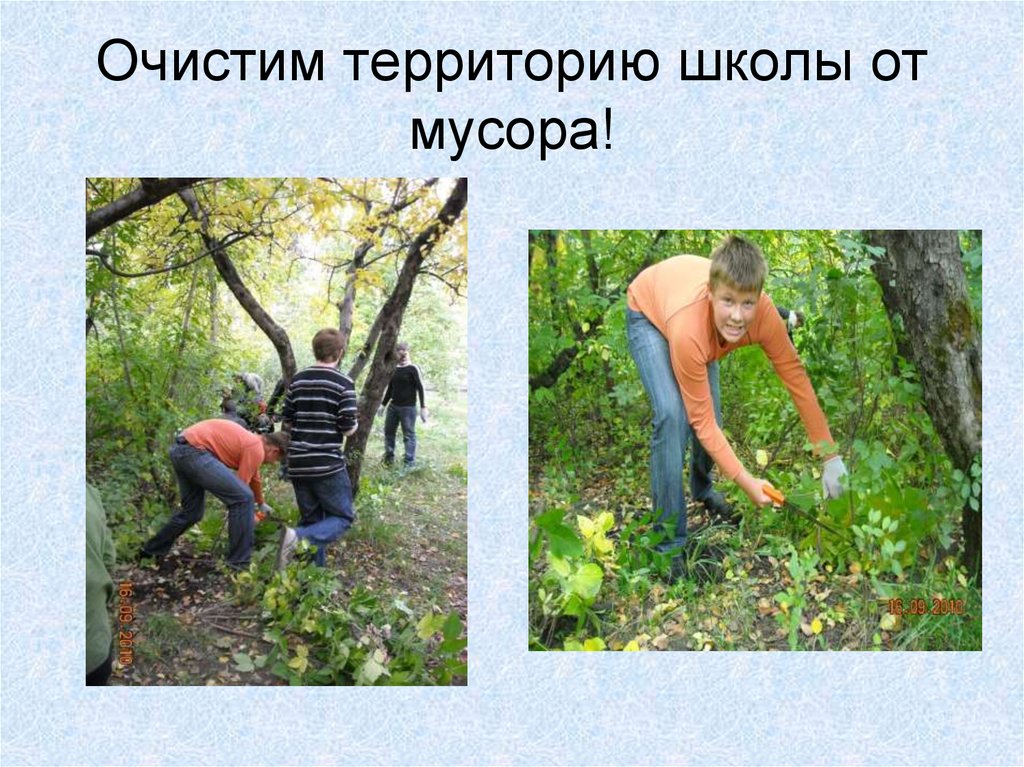 Очистим территорию школы от мусора!
