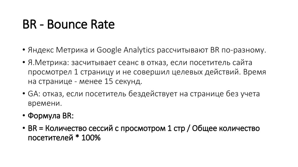BR - Bounce Rate