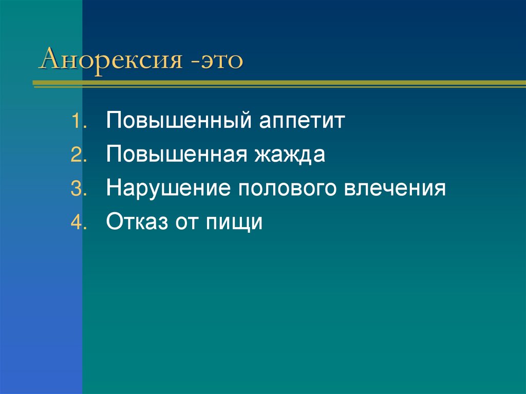 Анорексия -это