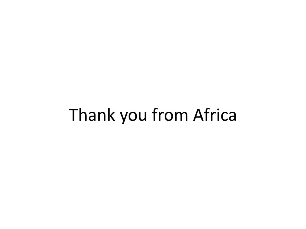 Thank you from Africa