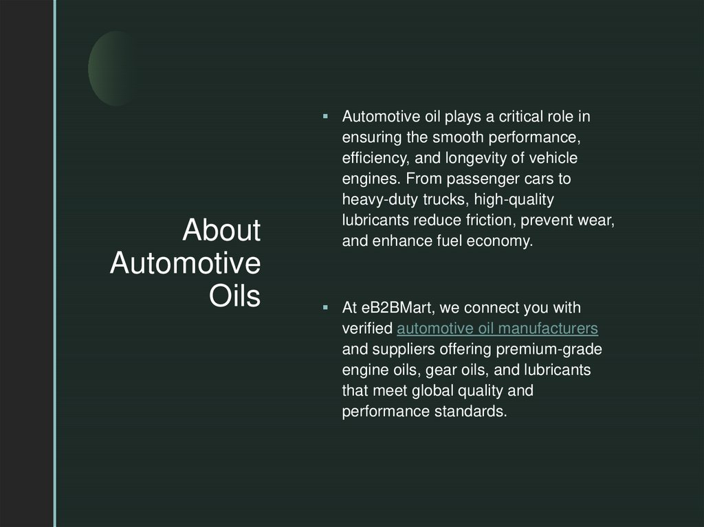 About Automotive Oils