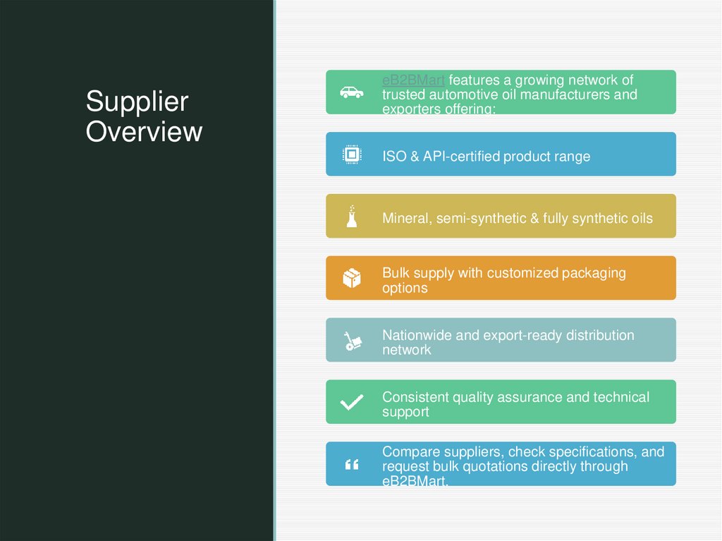 Supplier Overview