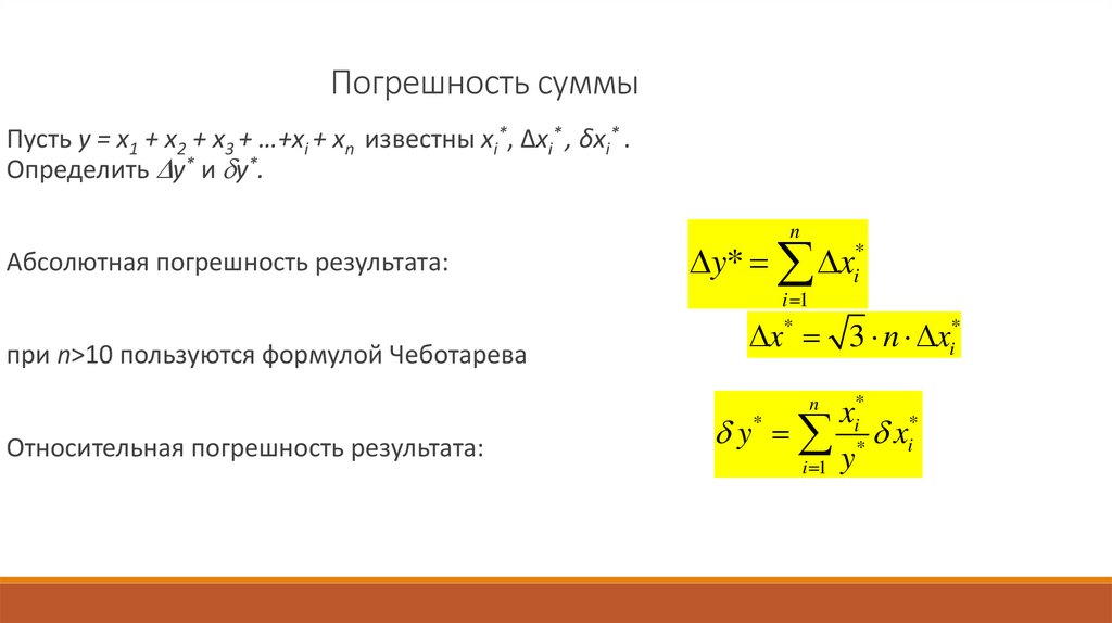 Погрешность суммы