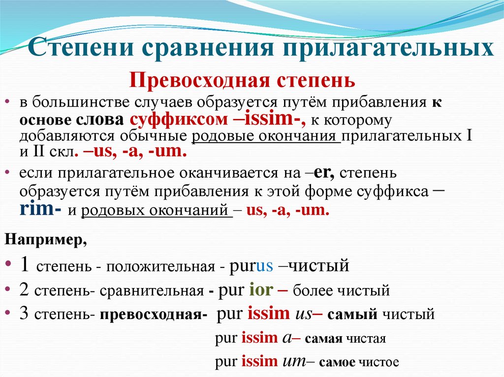 Степени сравнения прилагательных