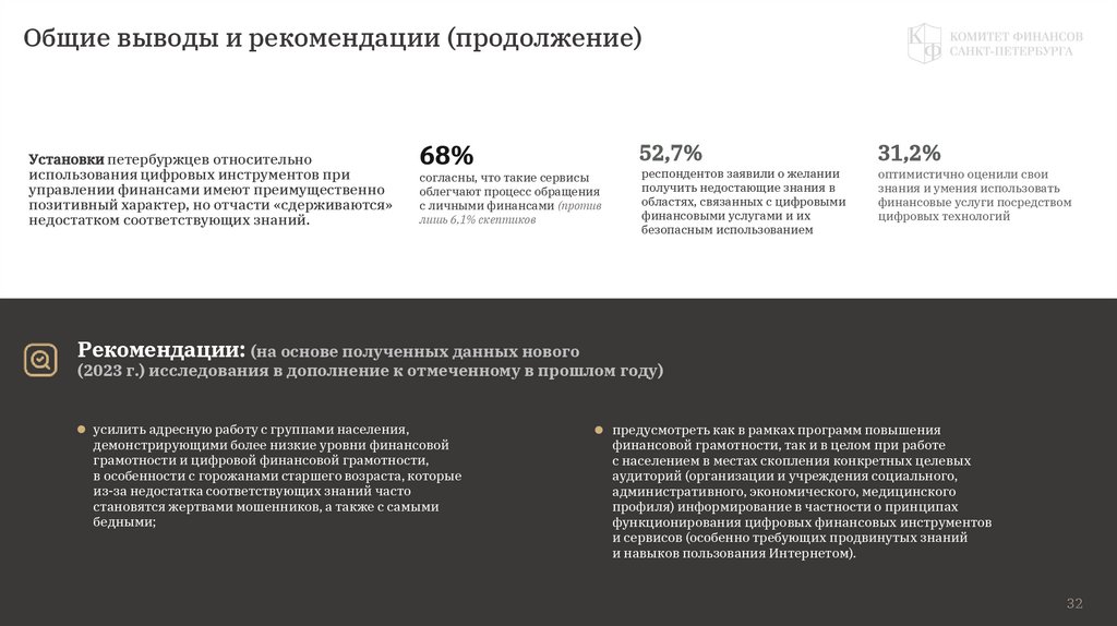 Общие выводы и рекомендации (продолжение)