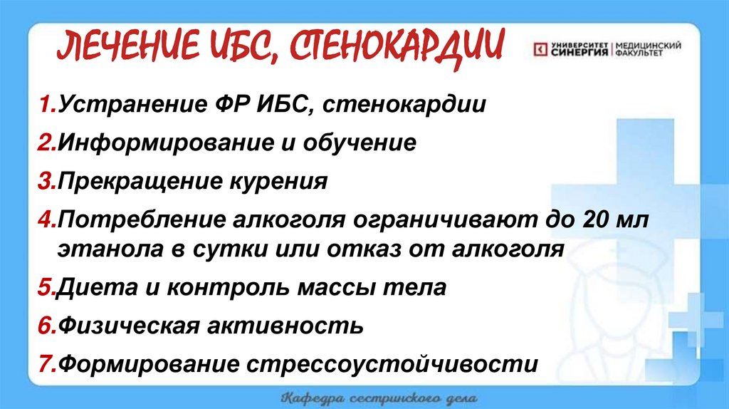 ЛЕЧЕНИЕ ИБС, СТЕНОКАРДИИ