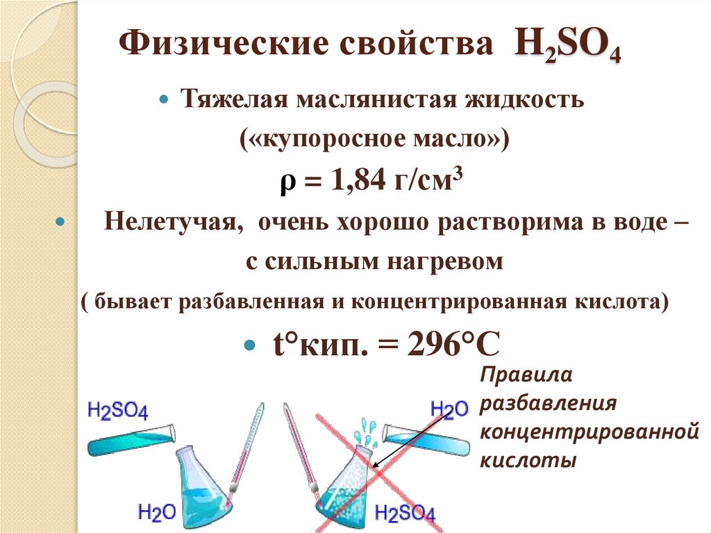 Физические свойства H2SO4