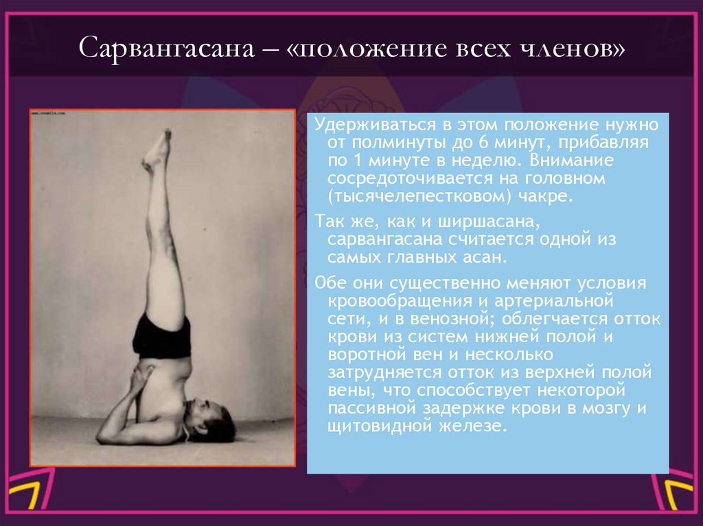 Сарвангасана – «положение всех членов»