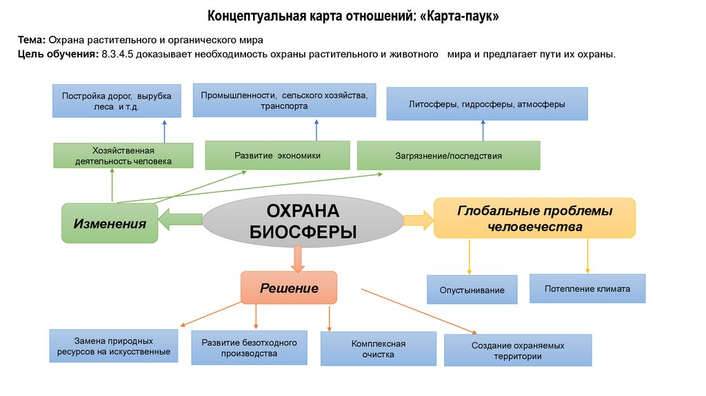 Концептуальная карта отношений: «Карта-паук»