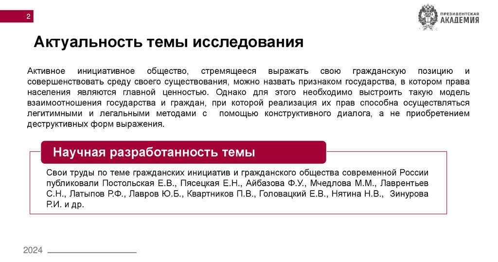 Актуальность темы исследования