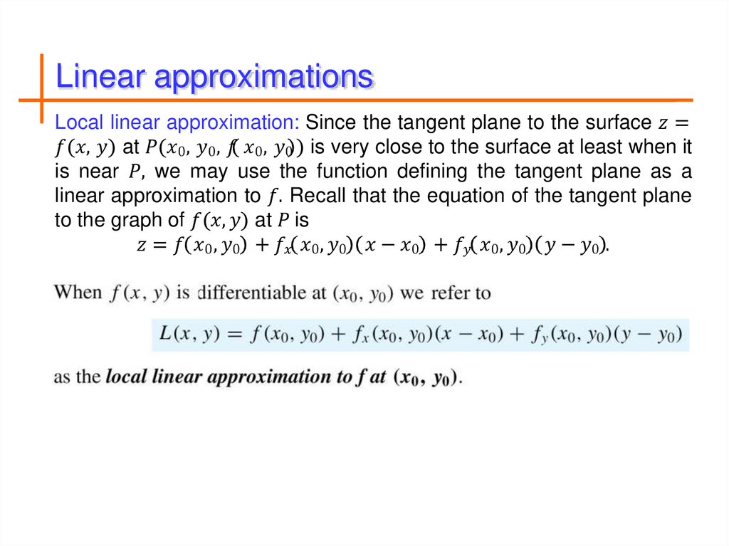 Linear approximations