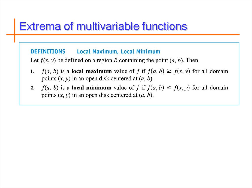 Extrema of multivariable functions