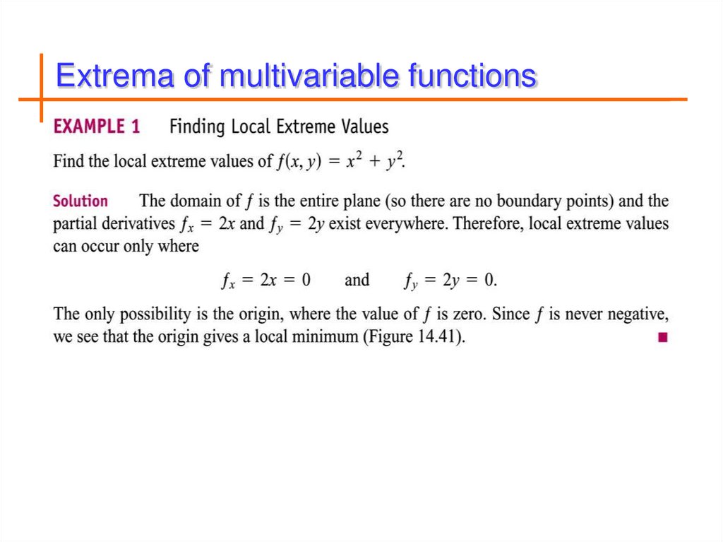 Extrema of multivariable functions