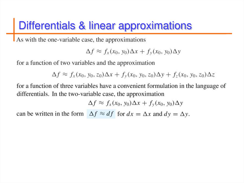Differentials & linear approximations