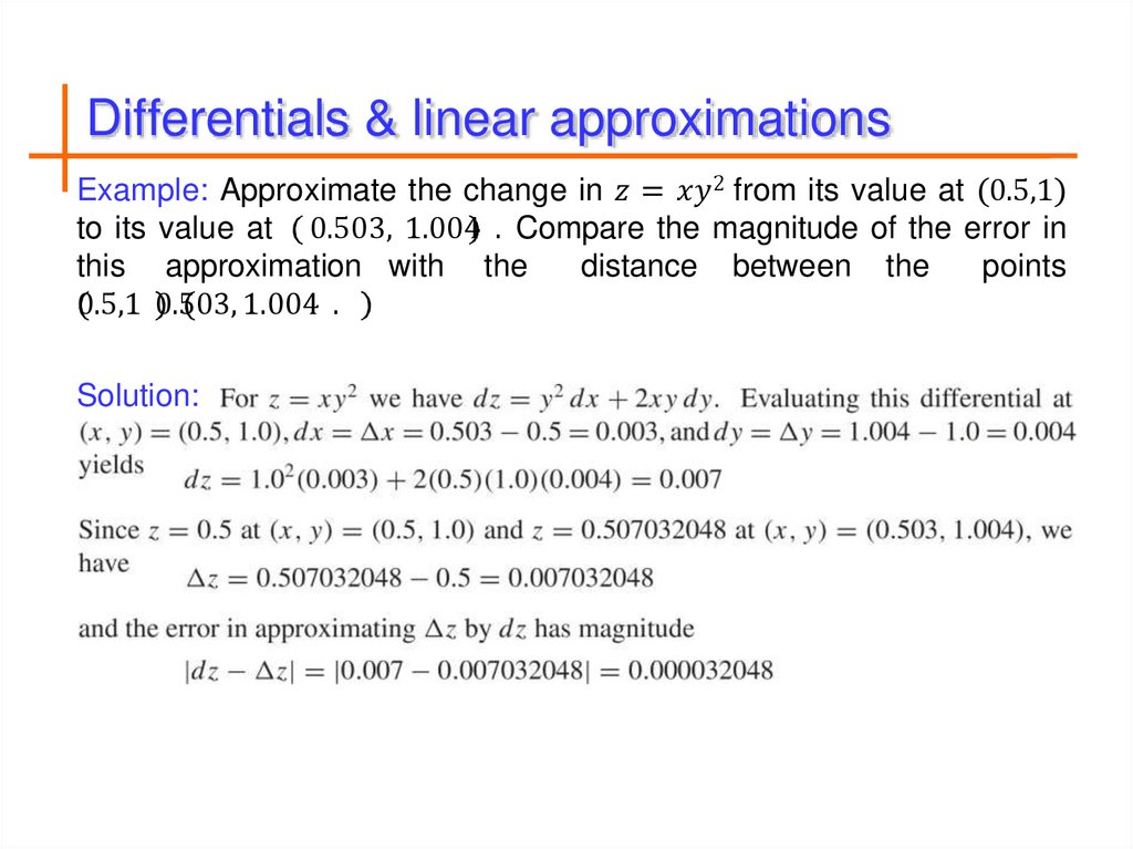 Differentials & linear approximations