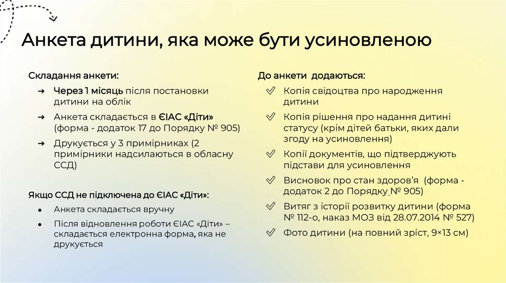 Анкета дитини, яка може бути усиновленою
