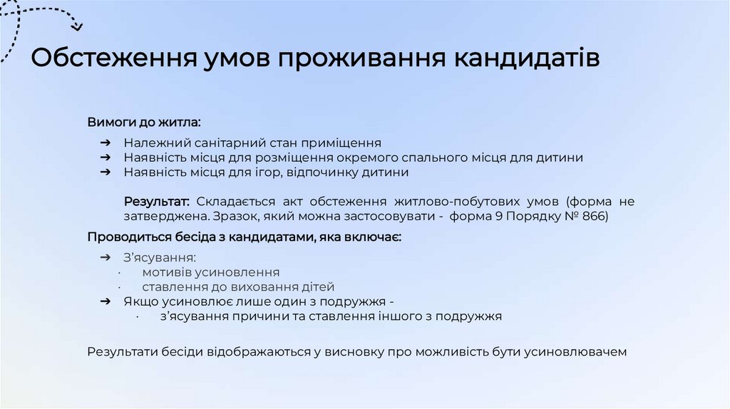 Обстеження умов проживання кандидатів