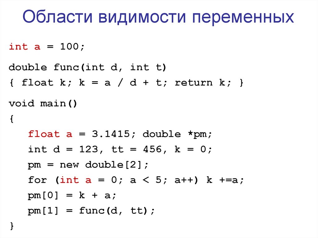Области видимости переменных